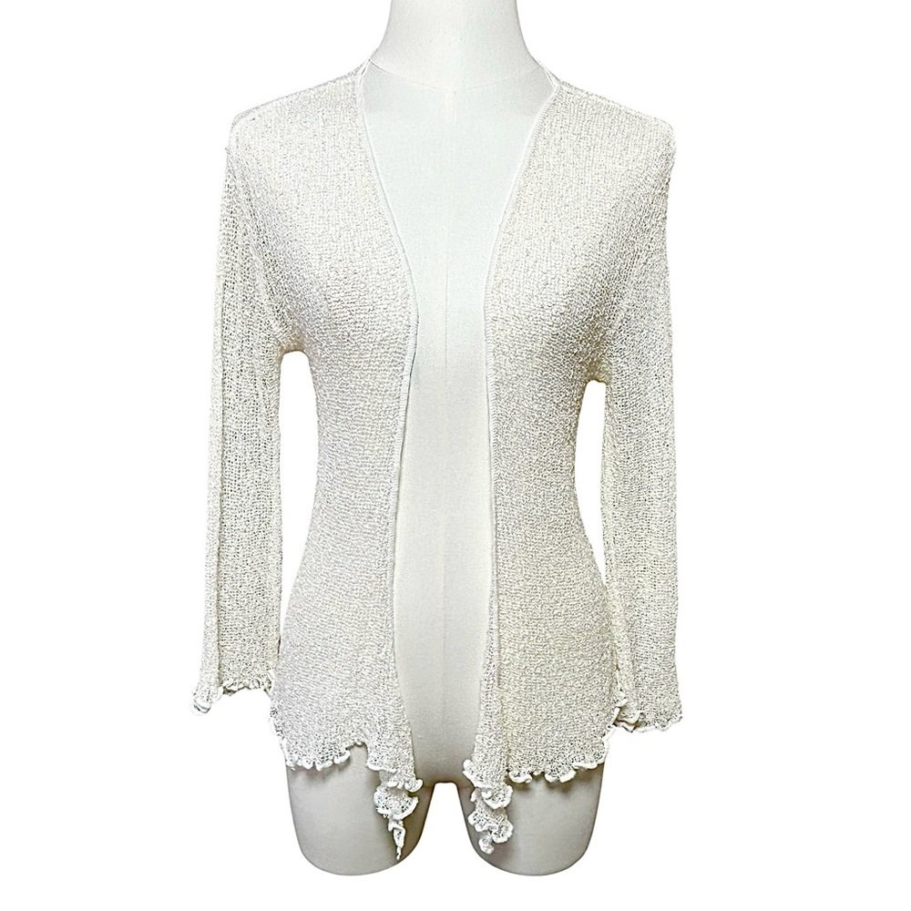 4/$20 Handmade Boho Open Knit Cardigan Lightweight Sheer Beach Cover Up Festival - Picture 4 of 6